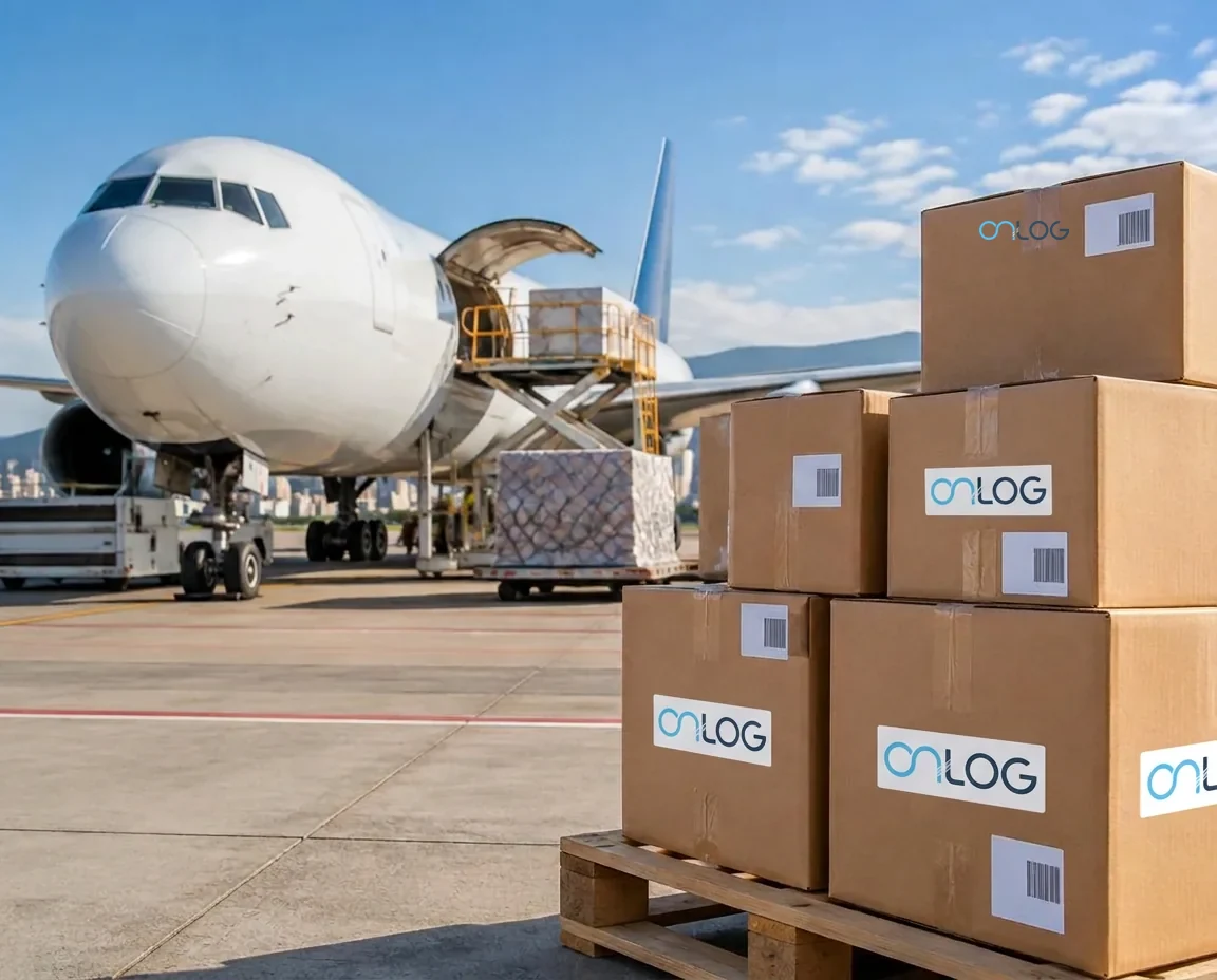Aeronave e encomendas para envios internacionais